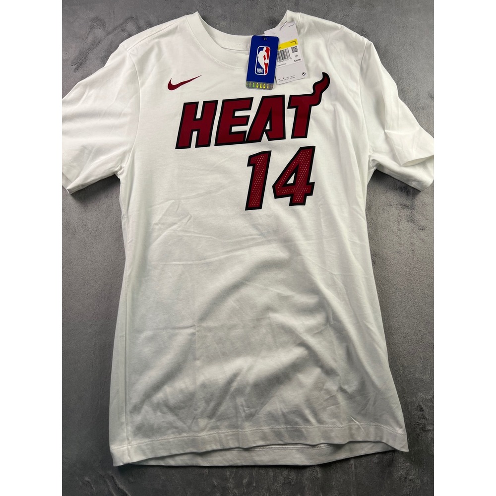 Nike NBA Miami Heat Tyler Herro 14 T-Shirt White Men Small New With Tags